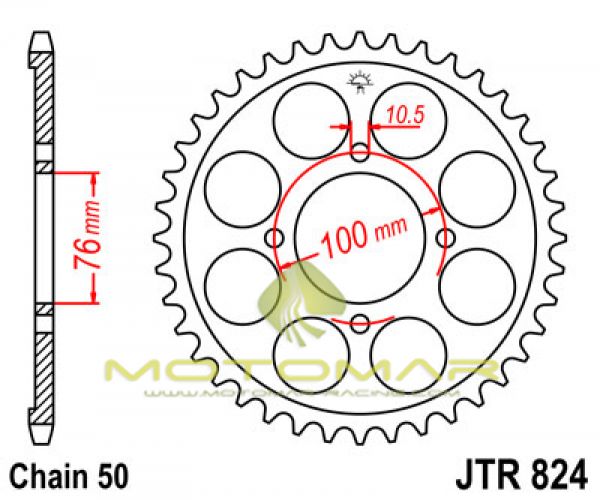 CORONA JT 824 DE ACERO CON 40 DIENTES