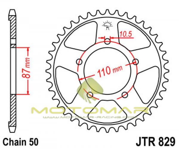 CORONA JT 829 DE ACERO CON 42 DIENTES