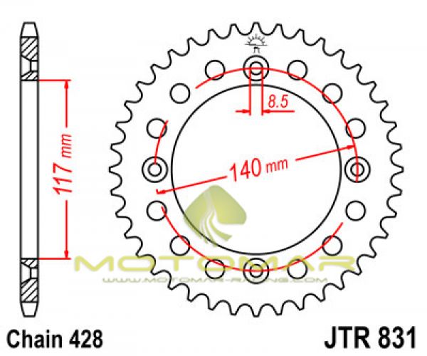 CORONA JT 831 DE ACERO CON 48 DIENTES