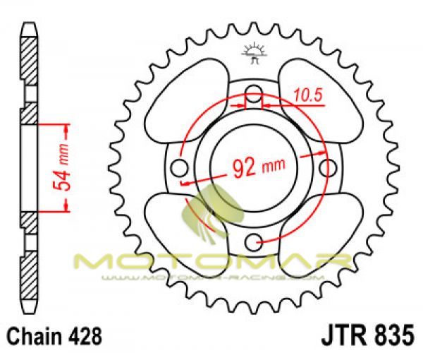 CORONA JT 835 DE ACERO CON 47 DIENTES