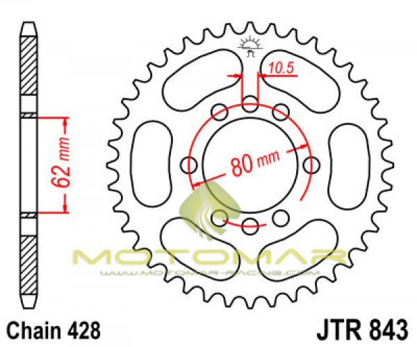 CORONA JT 843 DE ACERO CON 48 DIENTES