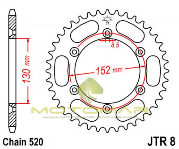 CORONA JT 8 DE ACERO CON 48 DIENTES