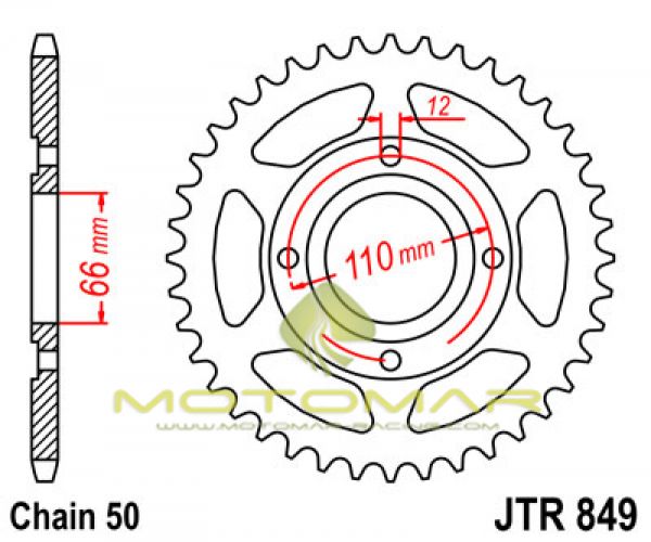 CORONA JT 849 DE ACERO CON 38 DIENTES