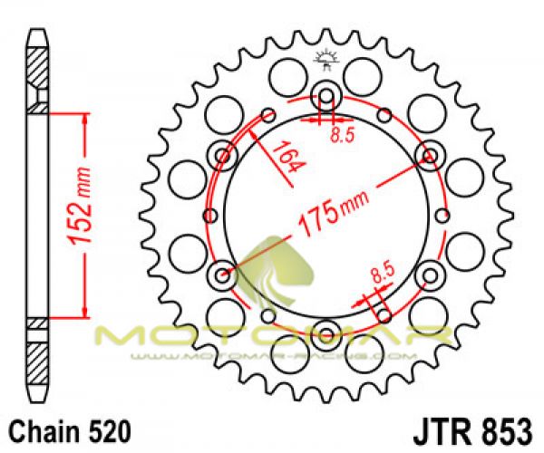 CORONA JT 853 DE ACERO CON 40 DIENTES