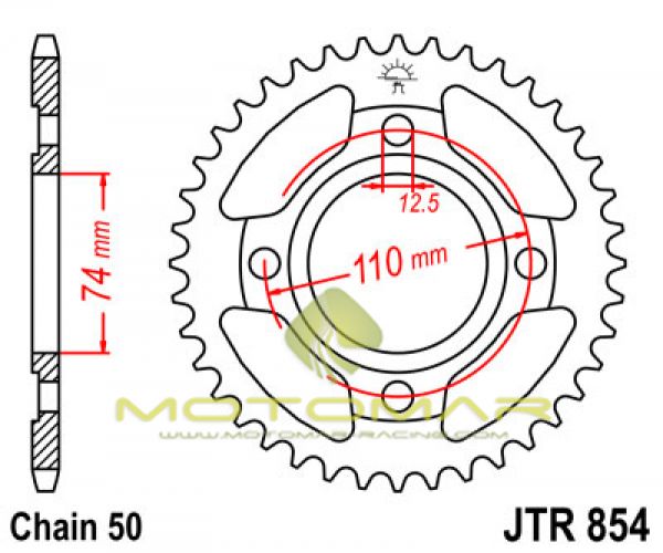 CORONA JT 854 DE ACERO CON 36 DIENTES