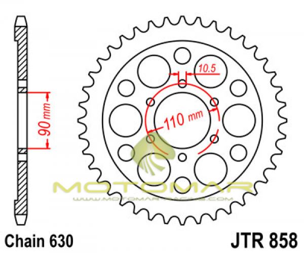 CORONA JT 858 DE ACERO CON 35 DIENTES