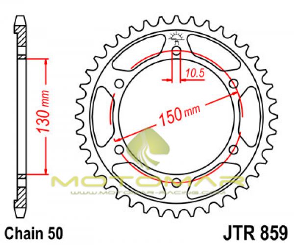 CORONA JT 859 DE ACERO CON 38 DIENTES