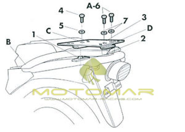 FIJACCION TOP SHAD SUZUKI XF650/97